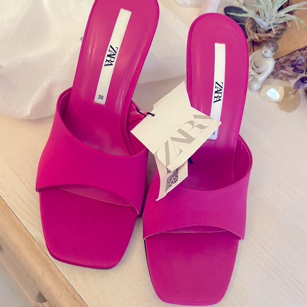 Zara pink clear heels